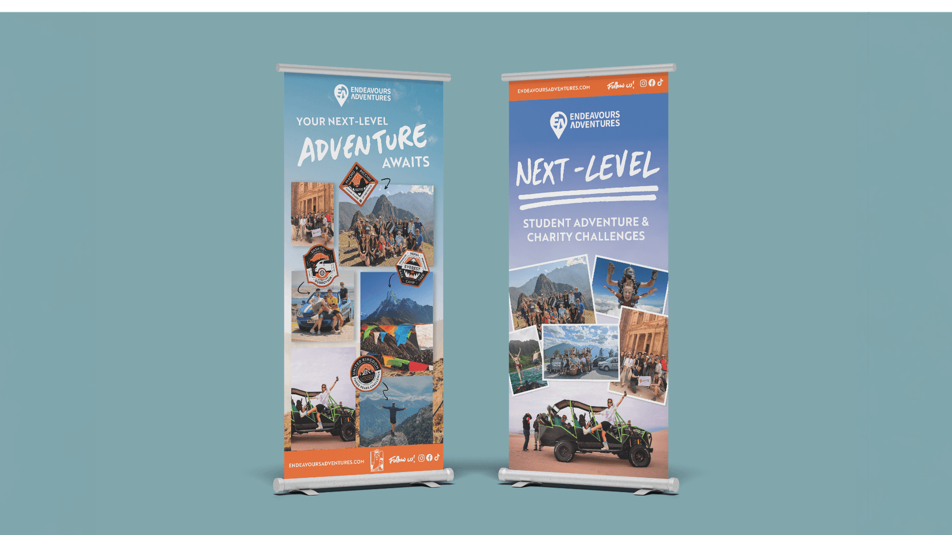 Exhibition roller banner design for Endeavour Adventures by On Poynt Creative