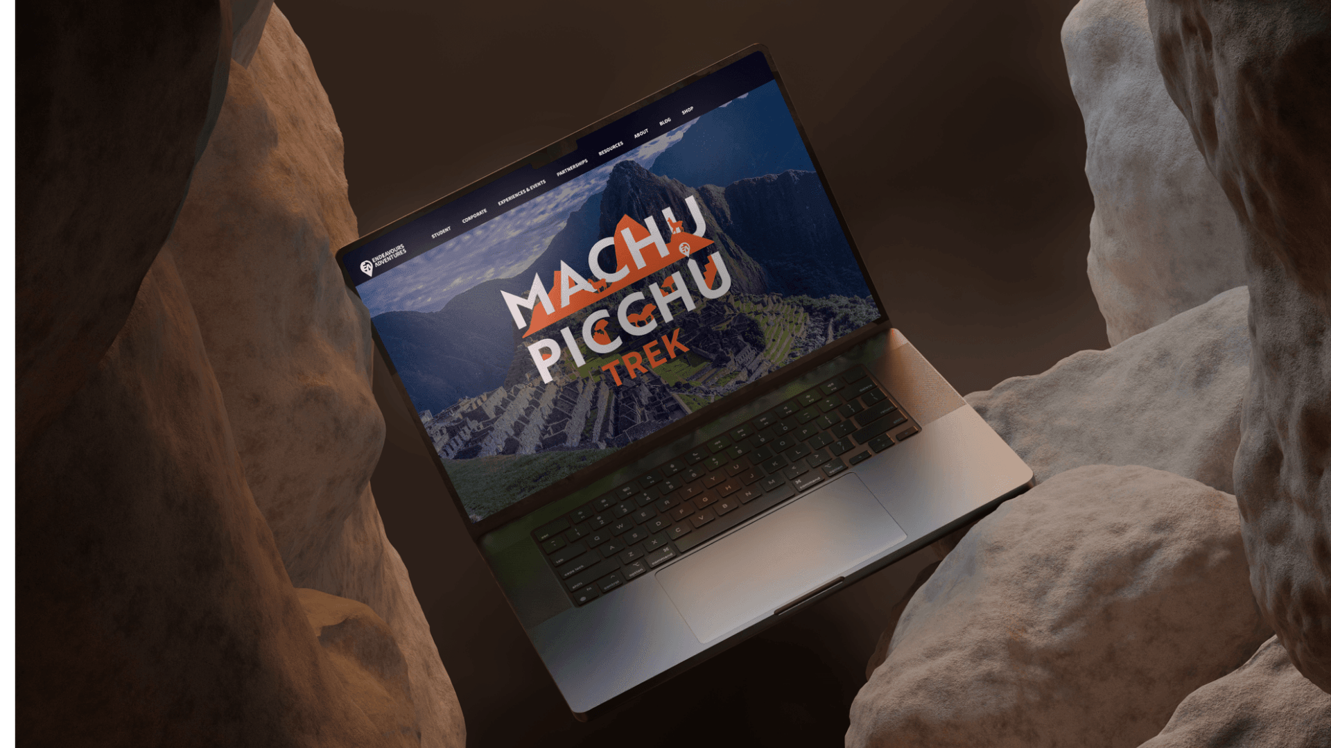 Endeavour Adventures Machu Picchu Trek website design on laptop by On Poynt Creative