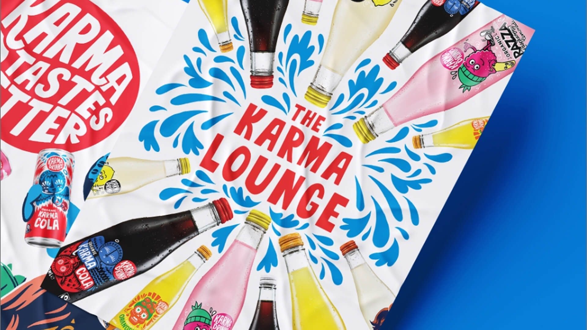 Event branding and pattern design for Karma Drinks' "The Karma Lounge" by On Poynt Creative