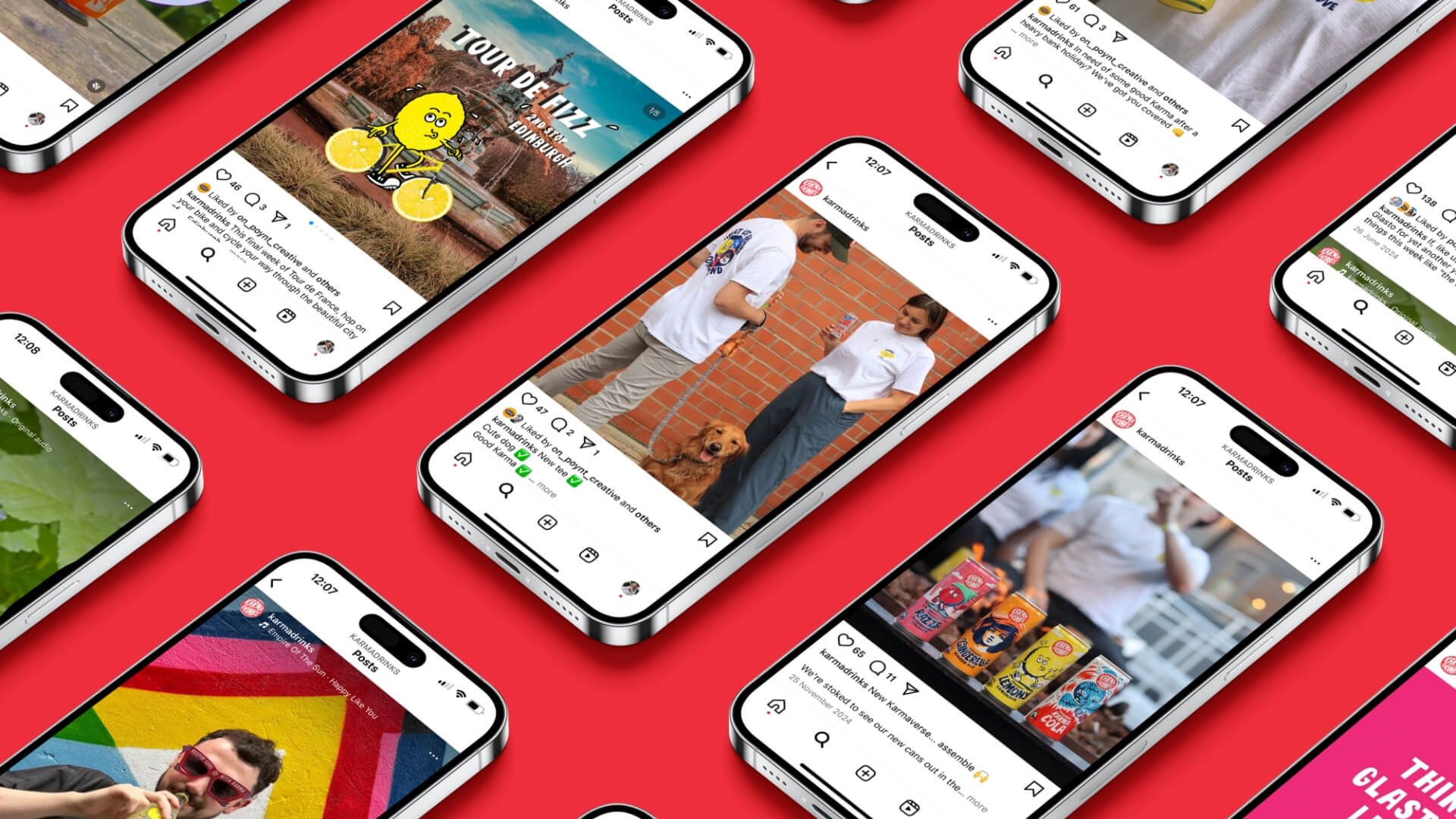 Social media marketing design for Karma Drinks by On Poynt Creative creative agency