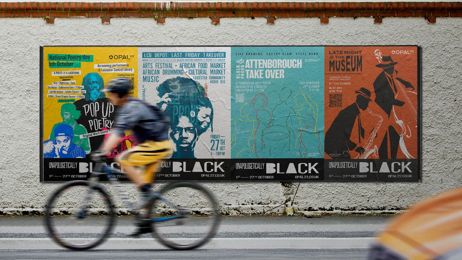 Opal 22 poster mockup on street wall, by On Poynt Creative