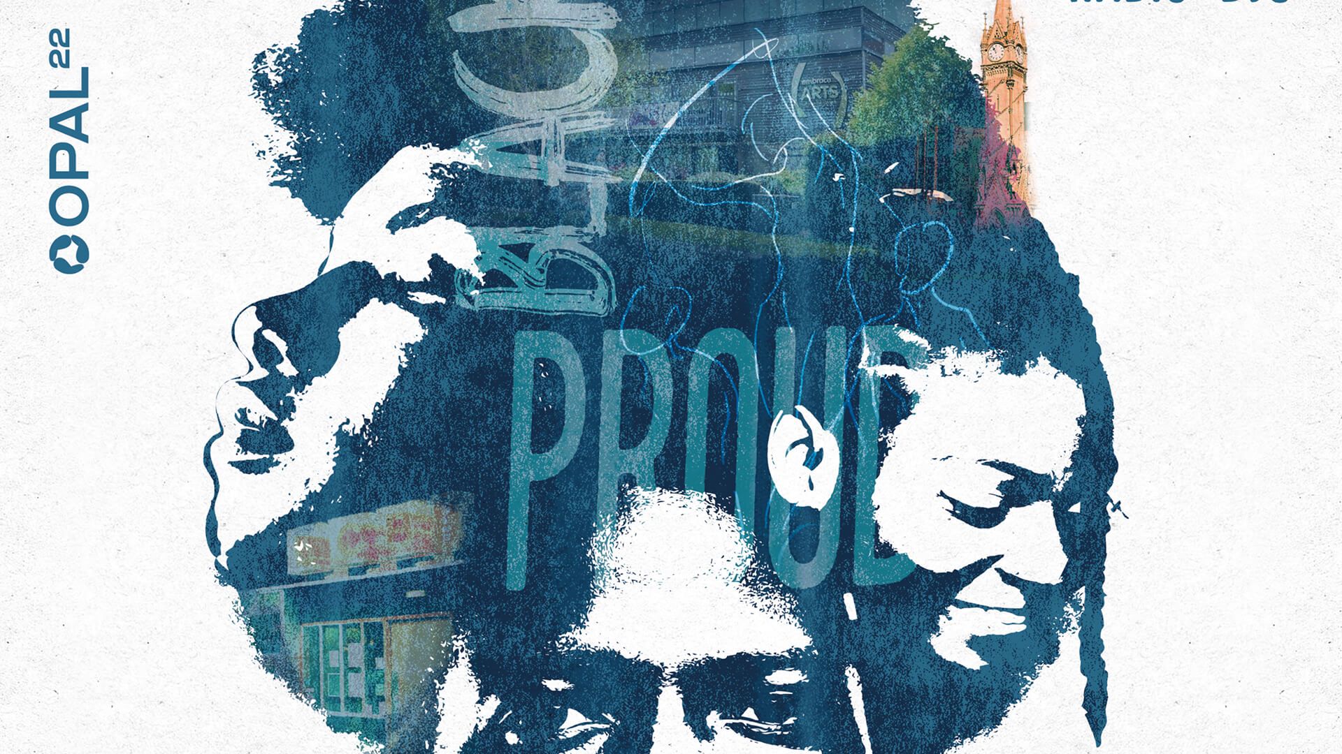 Opal 22 artistic collage poster design, by On Poynt Creative