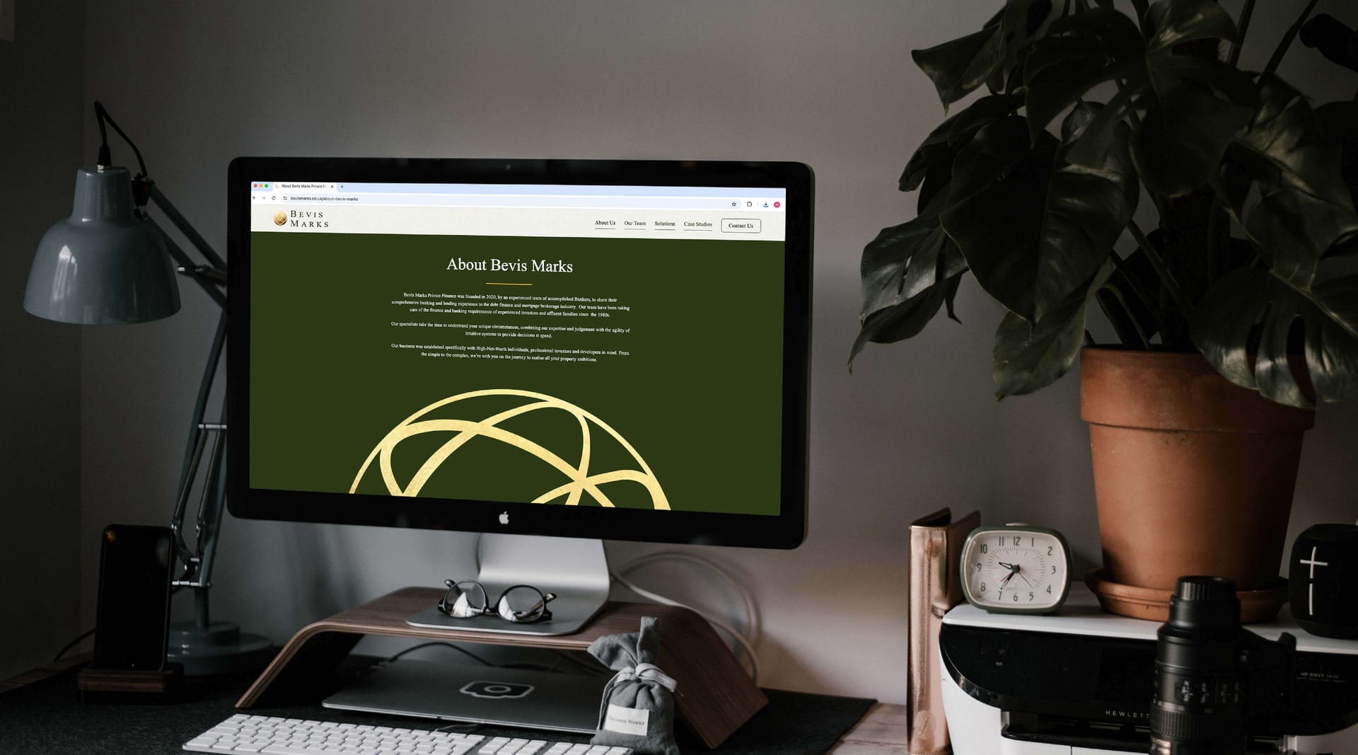 Bevis Marks website design displayed on desktop monitor, by On Poynt Creative