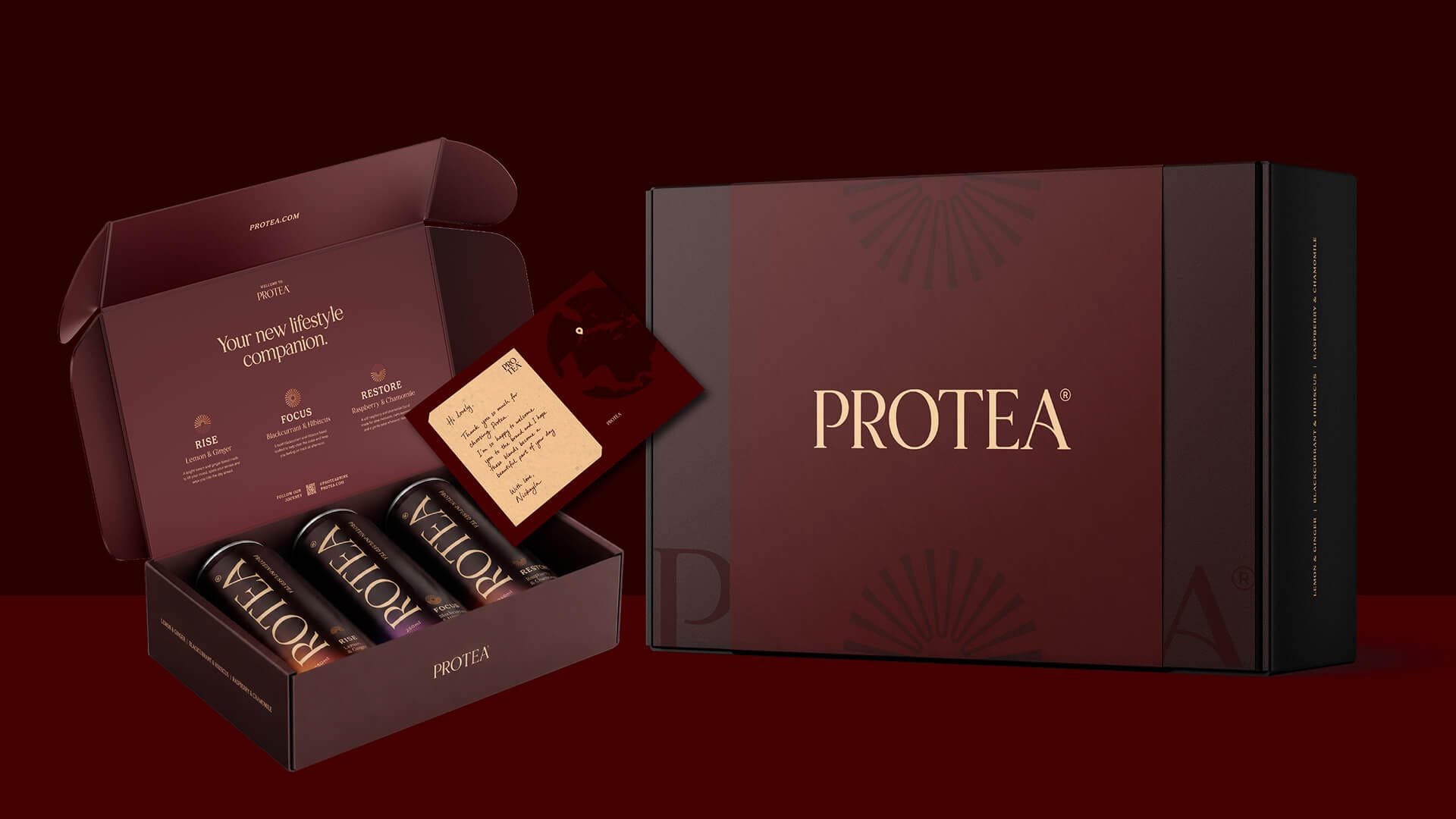 Protea luxury gift box packaging design by On Poynt Creative