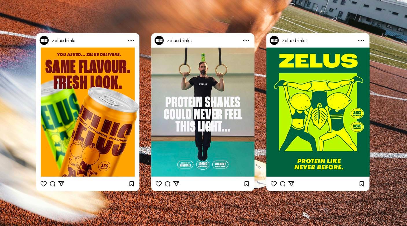 Zelus social media advertising design for fitness marketing, by On Poynt Creative