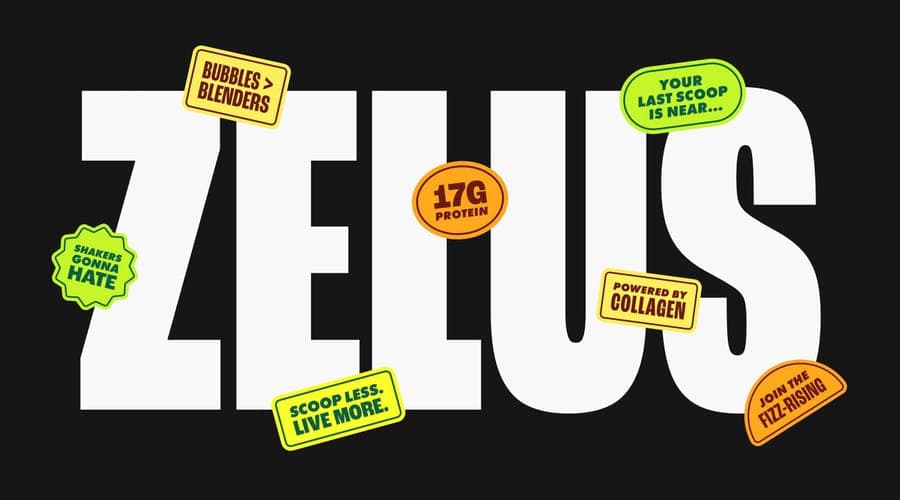 Zelus bold wordmark logo design with badge branding elements, by On Poynt Creative